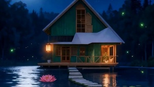 夜景花草树木带鱼屏