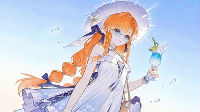 蓝天之下的橙发少女西格莉卡