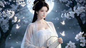 月夜幻蝶古风美女