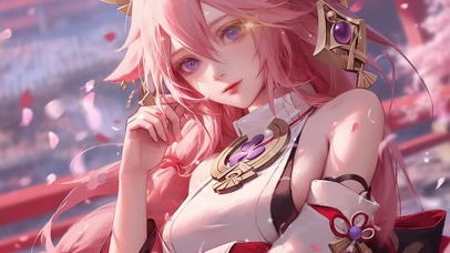 八重神子 樱花散落