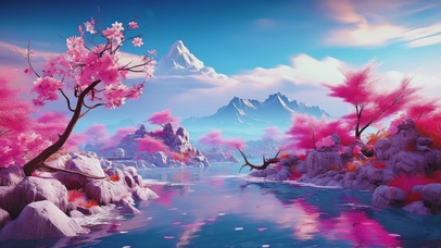 粉色治愈世外桃源美景