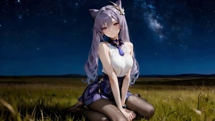 星空下女孩