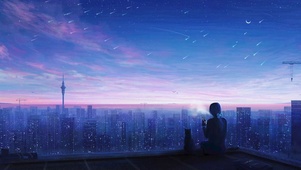 4K城市晚霞