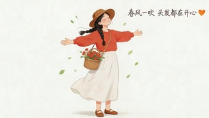 春风一吹头发在开心
