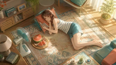 夏日午后，少女的阅读时光
