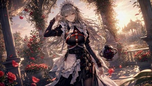花园晨光少女