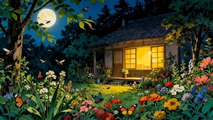 夜景花草树木