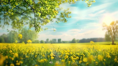 春季清新油菜花田