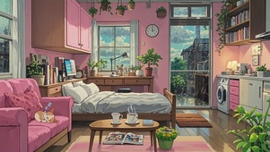 【雨景】手绘风卧室