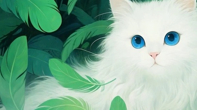 护眼绿丛猫咪双屏