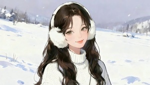 治愈系冬季少女
