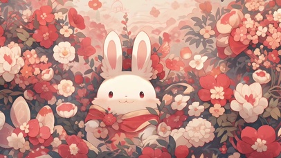 花丛兔子