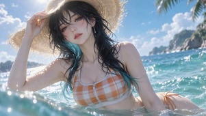 海边夏日泳衣美女