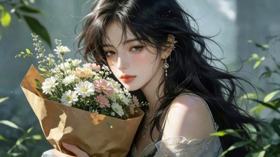 治愈鲜花女孩