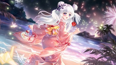 烟花和服少女
