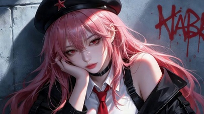 粉发可爱女孩