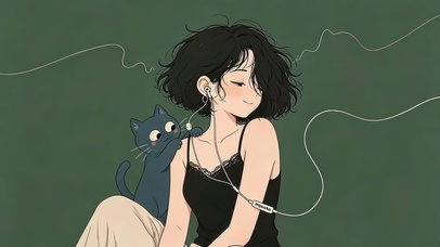 耳机缠绕的慢时光