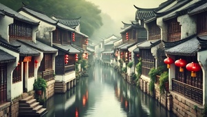 水乡晨雾