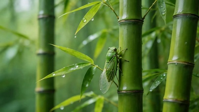 护眼竹林蚱蜢