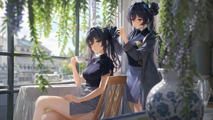 窗边紫藤下少女龙华妃咲