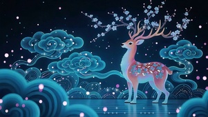仙鹿踏云来