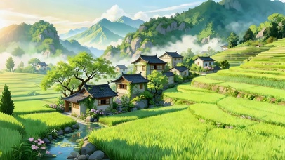 唯美梯田乡村