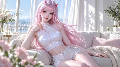 卧室粉发少女国家队02