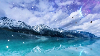 蓝星云海碧水雪山