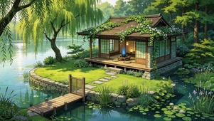 垂柳湖畔小屋