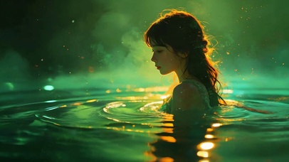 唯美朦胧光影少女出浴