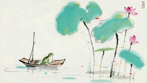 荷花池塘小青蛙
