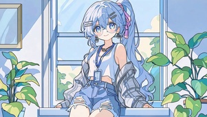 高马尾可爱萝莉