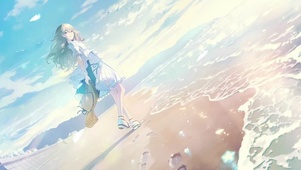 捡贝壳的少女