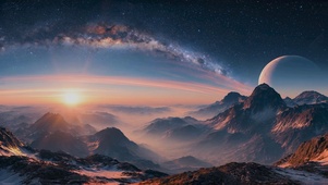 高山星空日出