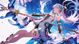 唯美樱花二次元银发美少女