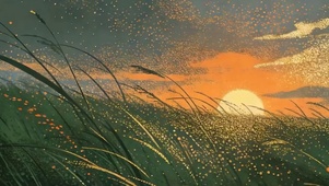 夕阳花草树木带鱼屏