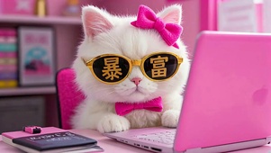 可爱暴富打工猫咪