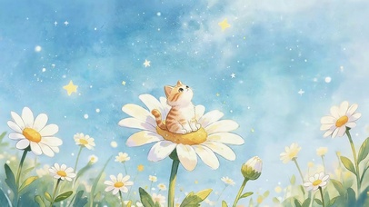 花朵上的猫咪