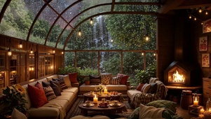 【雨景】山林里的玻璃房