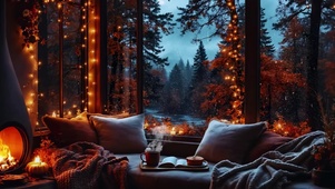 窗外森林玻璃雨