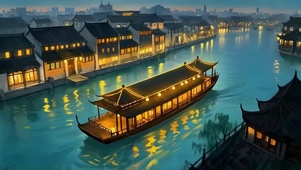 古镇夜航