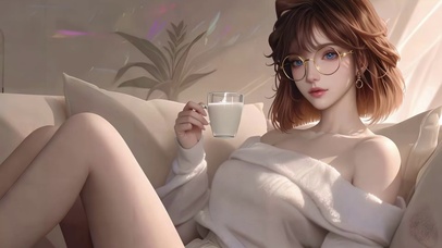 戴眼镜居家少女灰原哀