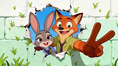 小清新狐尼克和兔朱迪合影