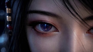 紫眸少女特写