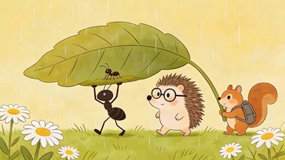 雨天蚂蚁搬家