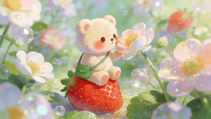 花丛中小熊