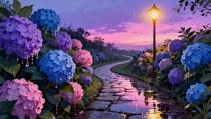 雨后绣球