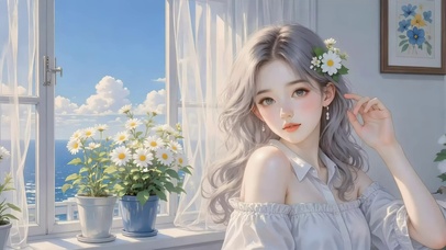 小清新室内柔美少女