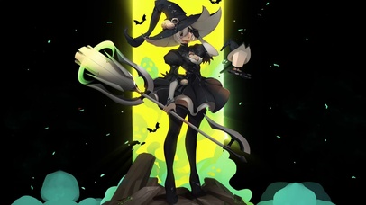 深色背景可爱女巫动态壁纸