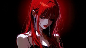 暗调红发酷飒美少女